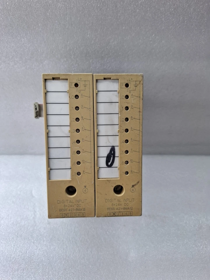 LOT OF 2 PCS SIEMENS 6ES5 421-8MA12 DIGITAL INPUT MODULE SIMATIC S5 WITH BASE